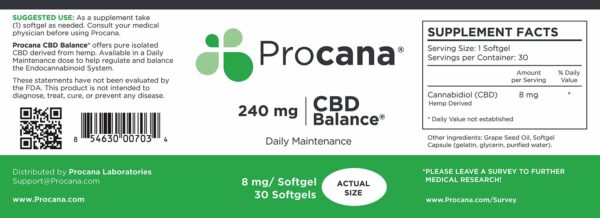 Procana CBD Balance® Softgels 240 mg
