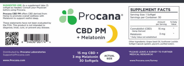 Procana CBD PM Night-Time Softgels