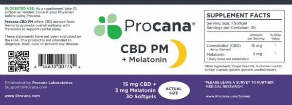 CBD PM night time softgels