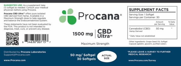 Procana CBD Ultra® Softgels 1500 mg