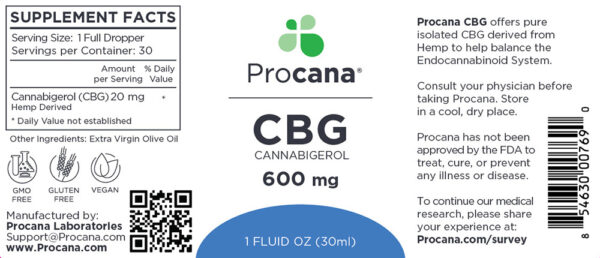 Procana CBG Oil (Extra Strength) Tincture