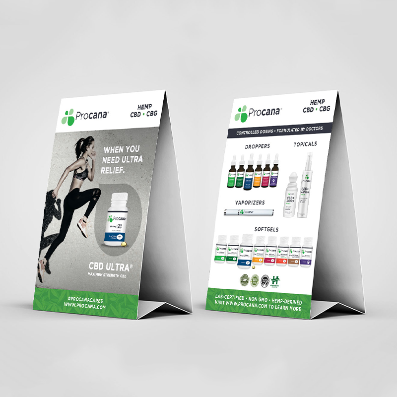 CBD Ultra Mockup CBD Ultra Tent Card Display