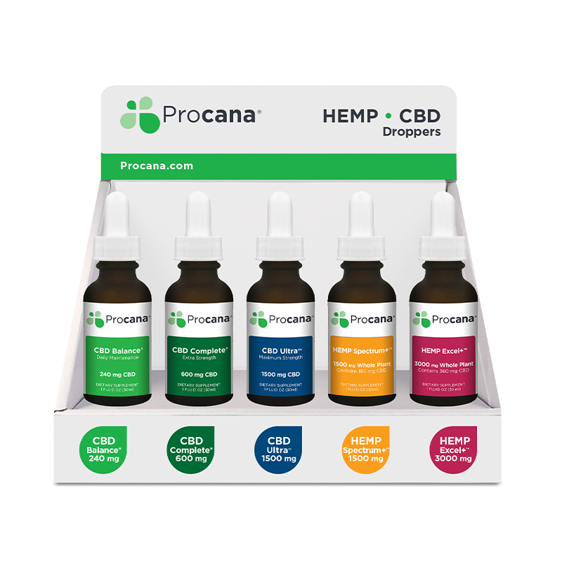 Hemp CBD Dropper Product Display Procana Hemp CBD Dropper Display