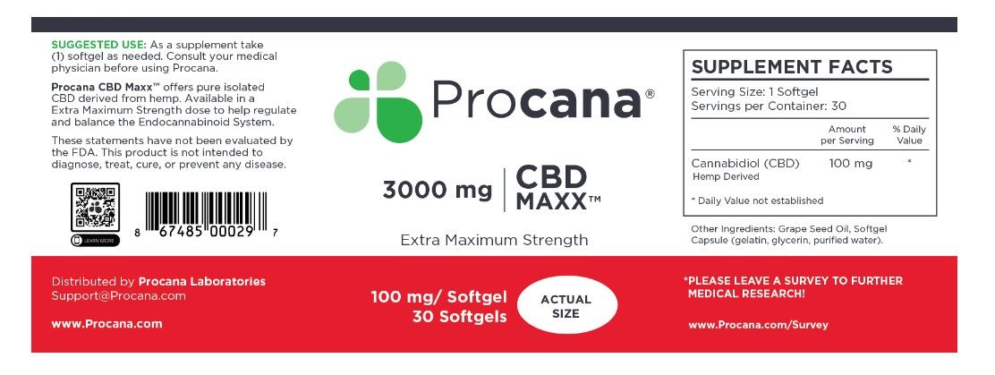 Procana CBD Maxx Softgels 3000 mg