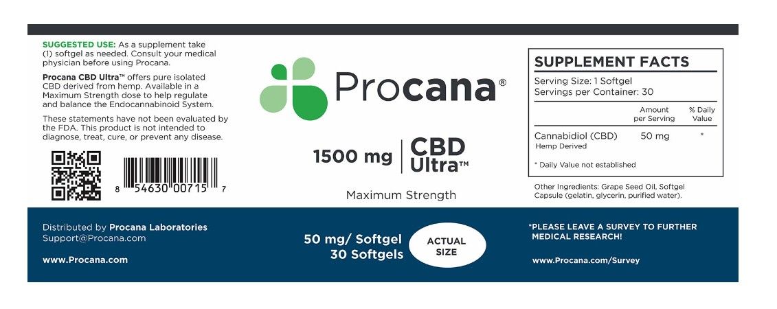 Procana CBD Ultra® Softgels 1500 mg